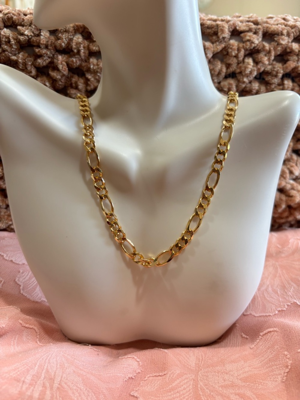 18kt Gold over sterling Figaro Chain Necklace